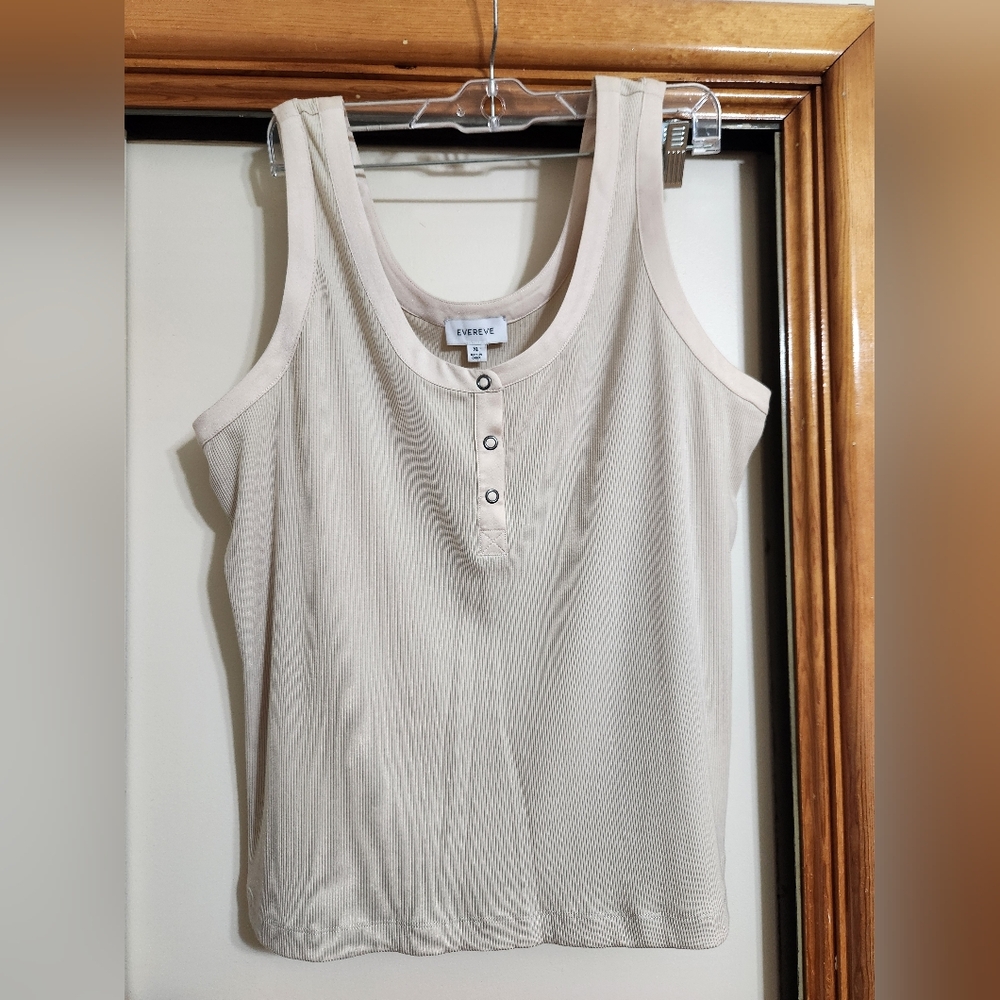 NWT Evereve Eliza Henley Tank Top XL